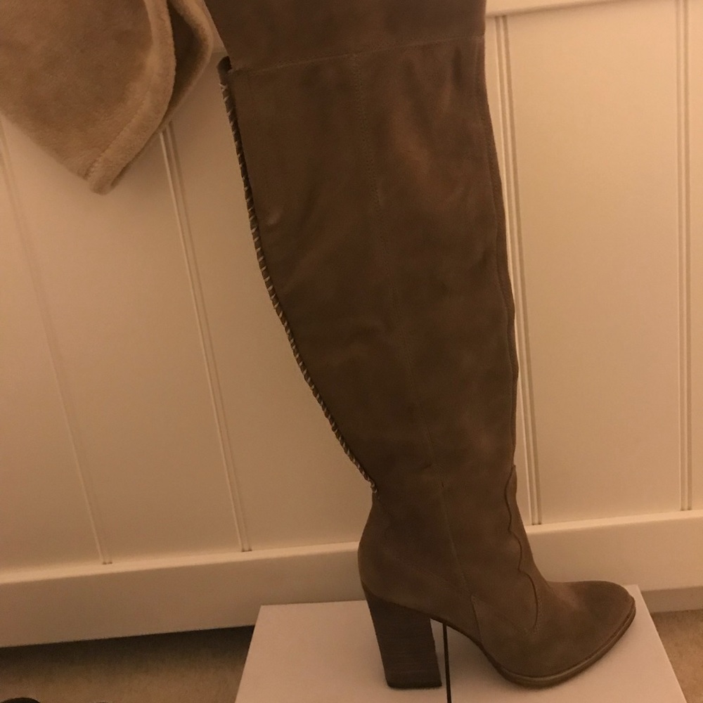 Dolce Vita Tall Over the Knee Taupe Heeled Boots
